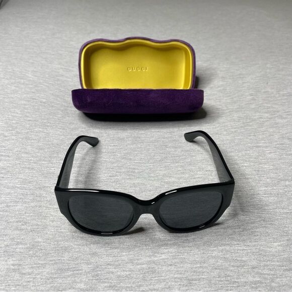 GUCCI Authentic Women\'s Gold Logo Havana Round Sunglasses main image 4